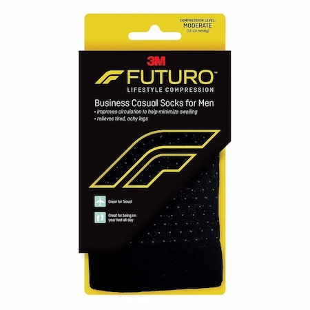 Futuro Compression Socks Calf High Large Black Closed Toe,  71046EN